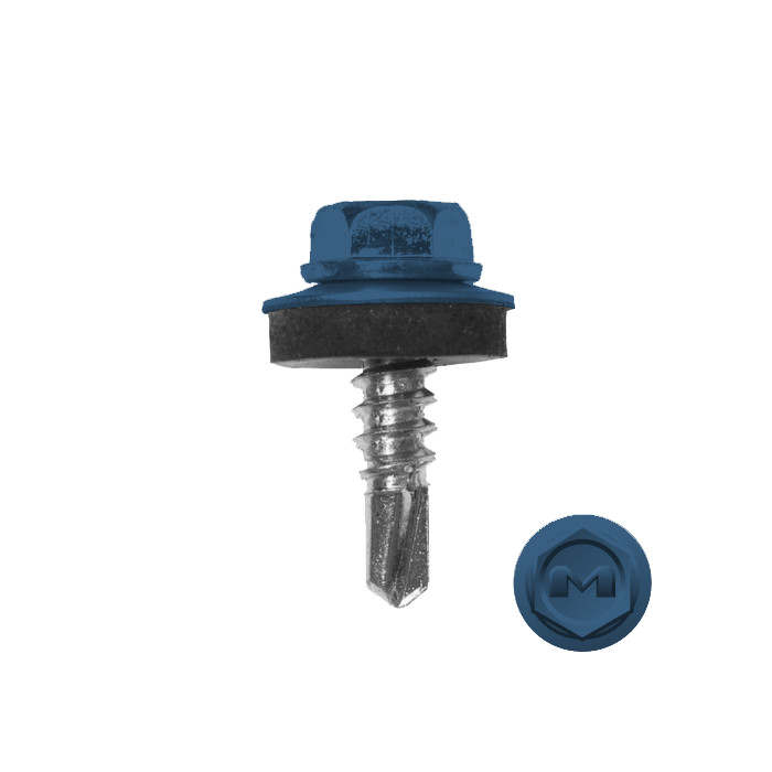 Саморез по металлу Daxmer 5,5х19 (250шт) сверло №3 RAL 5007