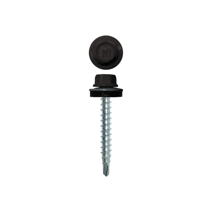 Саморез кровельный Daxmer 4,8х29 RAL 8019 (250) сверло №1