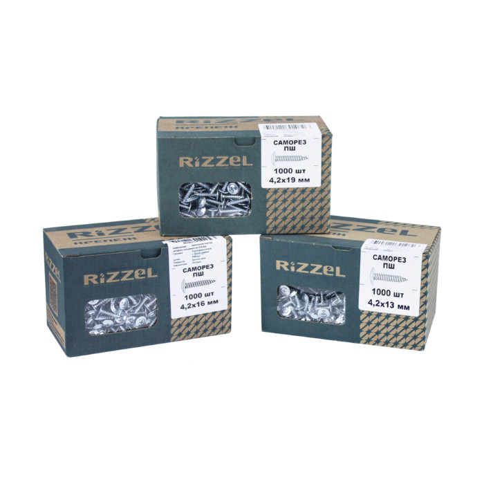 Саморез ПШ Rizzel 4,2х14 (1000шт) шлиц PH2, цинк